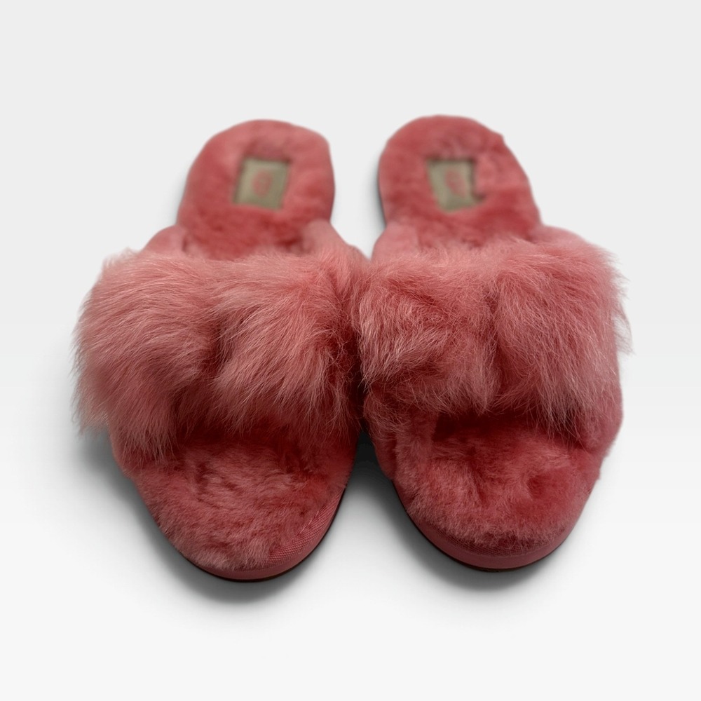 UGG Mirabelle Slipper 1095102 Womens 9 Lantana Pink Fluffy Faux Fur Slide NEW